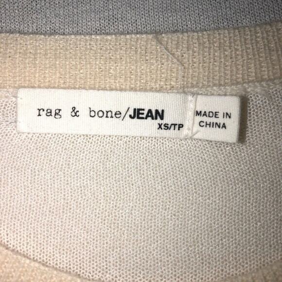 Rag & Bone Vivi Crew Neck Ivory Merino Wool Sweater Size X-Small - Picture 5 of 9
